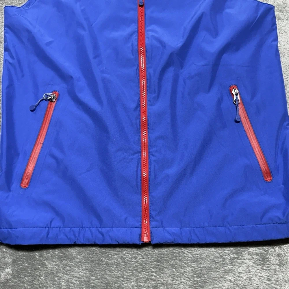 Vineyard Vines Men's XS Performance Vest Blue Full‎ Zip Red Accents Lightweight